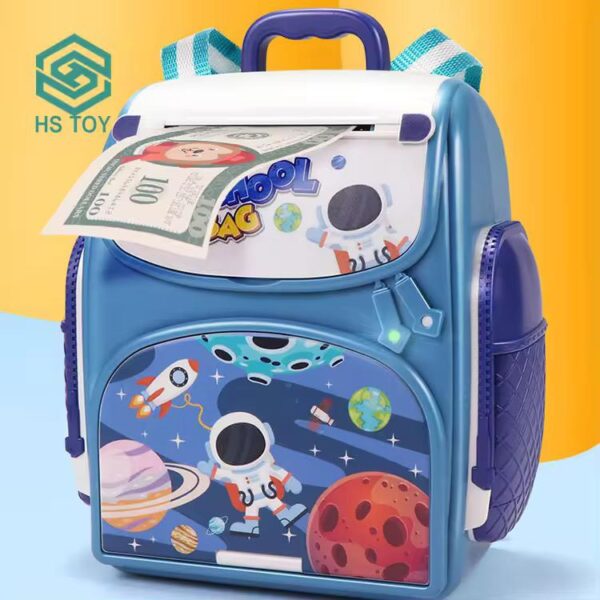 Electronic password Lock Fingerprint Plastic Backpack Digital Piggy Bank Coin Box ATM savings Money Bank For Kids - Image 2