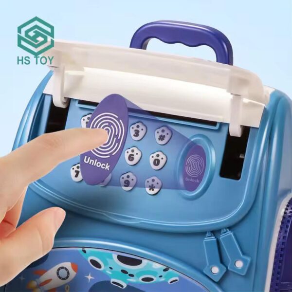 Electronic password Lock Fingerprint Plastic Backpack Digital Piggy Bank Coin Box ATM savings Money Bank For Kids - Image 3