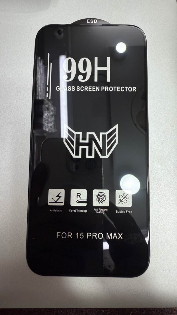 99H Premium Screen Protector Tempered Glass For iPhone 15 Pro Max - Image 2