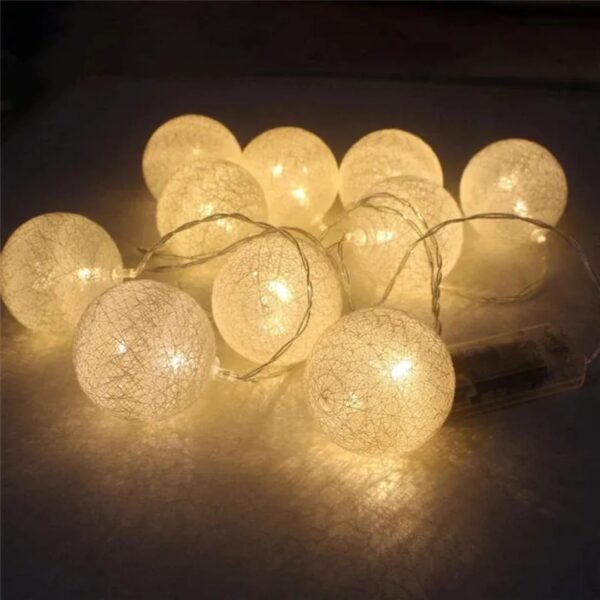 10 pcs Cotton ball LED Strings Light Fairy Decorative Light - Image 3