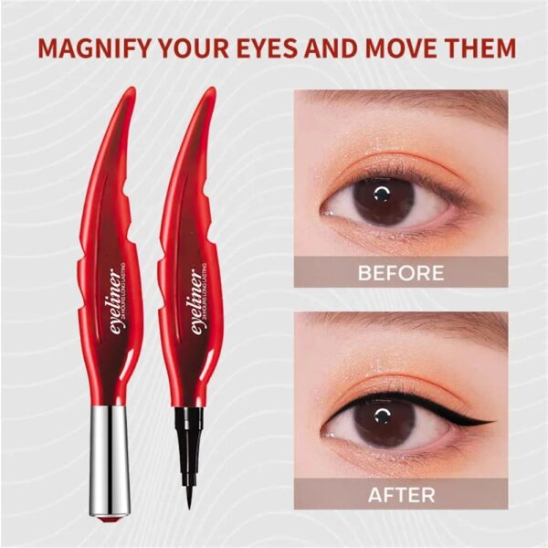 Simi,Abz, Waterproof 24 Hours Long Lasting Feather Eyeliner, Black, 2 ml - Image 3