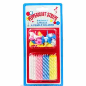 Colourful Spiral Birthday Candles with Holders (Copy)